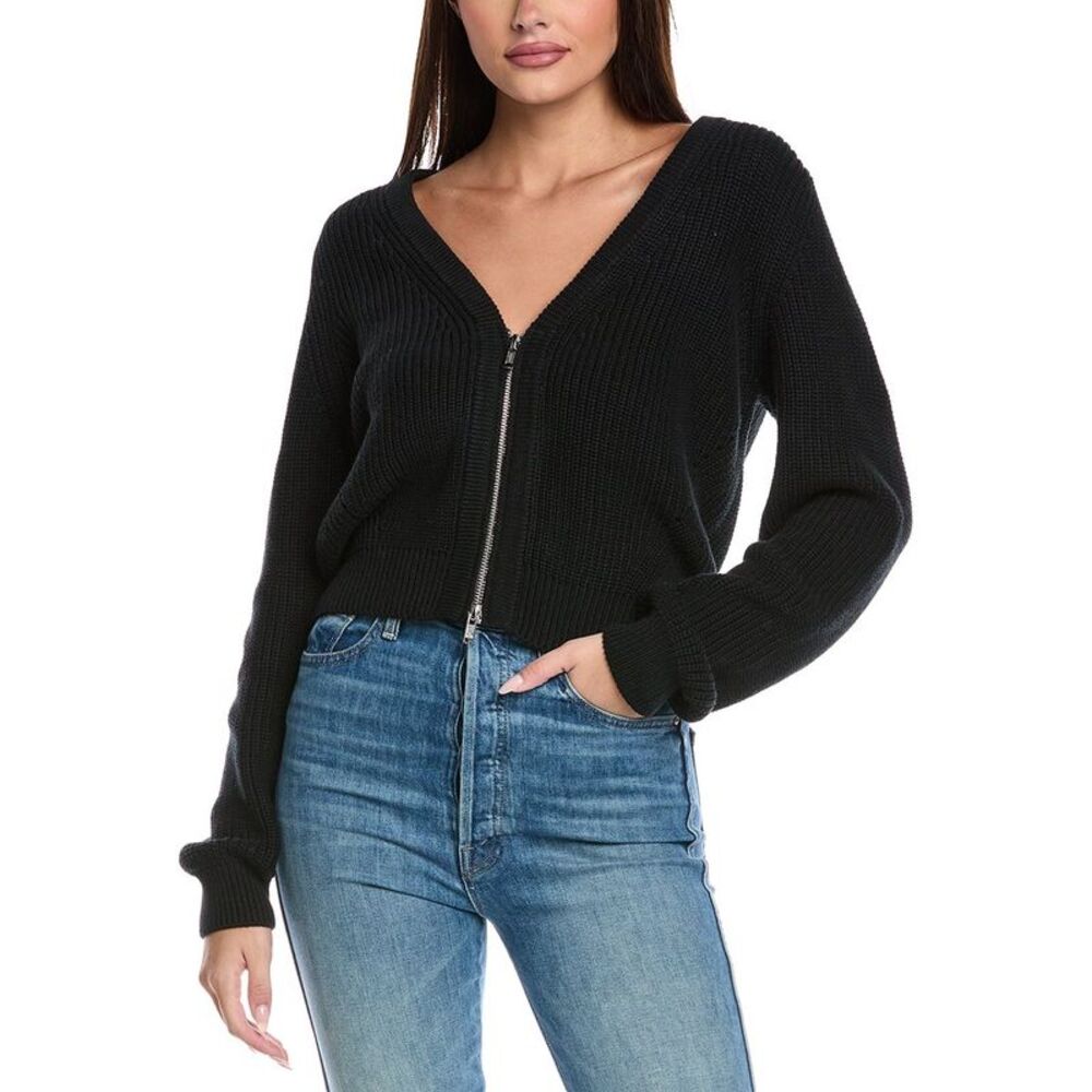 &Isla Womens  Millie Zip Cardigan, Black